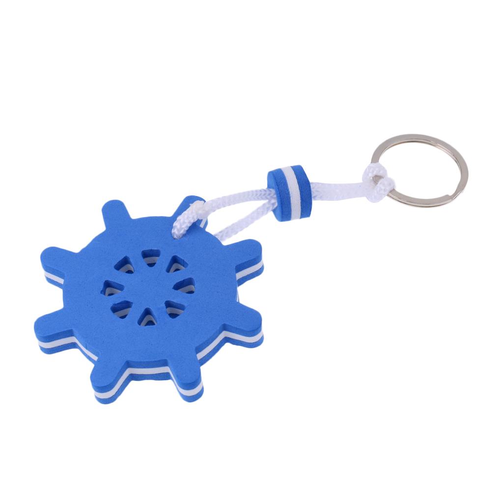 Buy Novelty Boating Floating Key Chain Ring Keychains Float Blue Rudder