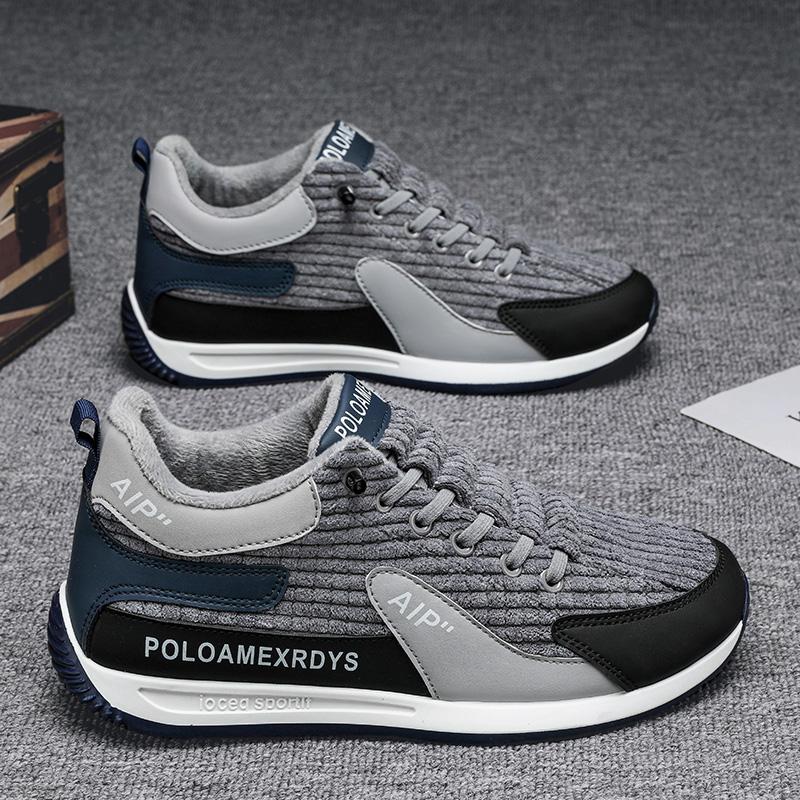 Winter Men'S Vulcanize Shoes Fur Warm Sneakers Men Comfort Soft Athletic Sports Shoes Tenis Masculino Footwear