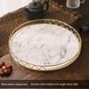 Minimalist Marble Snack Tray With Storage For Home Office And Relaxation