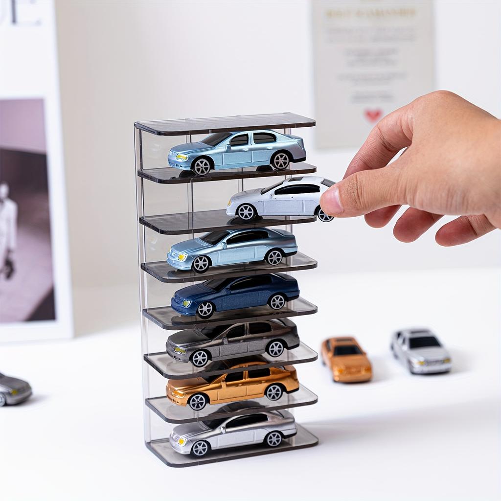 1 Stück 7-Fächer Sportspielzeugauto-Modelle Aufbewahrungsregal Display Showbox Transparenter Acryl für Aufbewahrung Mini-Autos Modell Rennen
