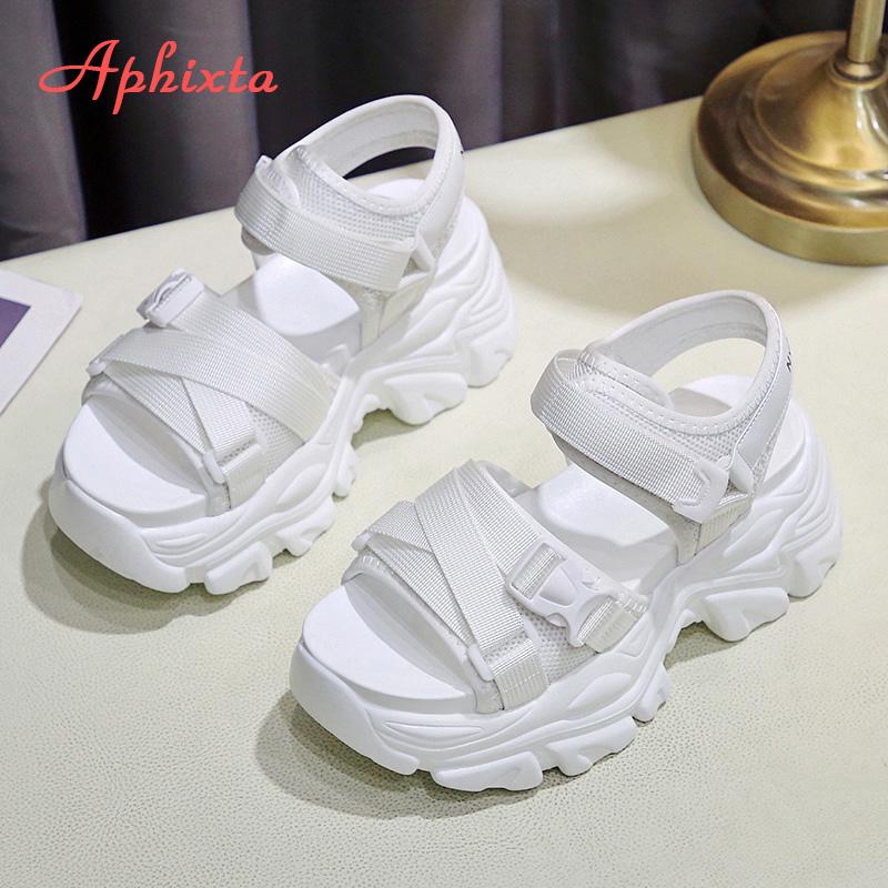 Fashion Aphixta Wedge Sandals Classic Hook Loop Platform Shoes For Woman  8cm High Heels Cool Summer Shoes Female Sandalias De Tacón