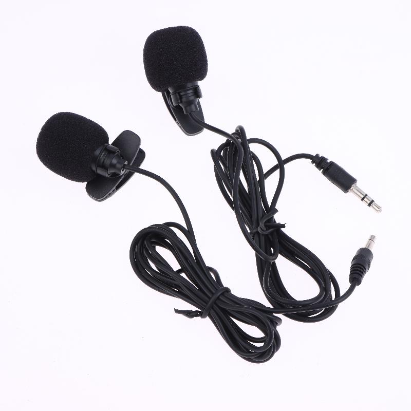 Black Hands-free Condenser Clip-on Lapel Mic 1.5 Meters Mini Portable Lavalier Wired 3.5mm Microphone For Phone And Laptop