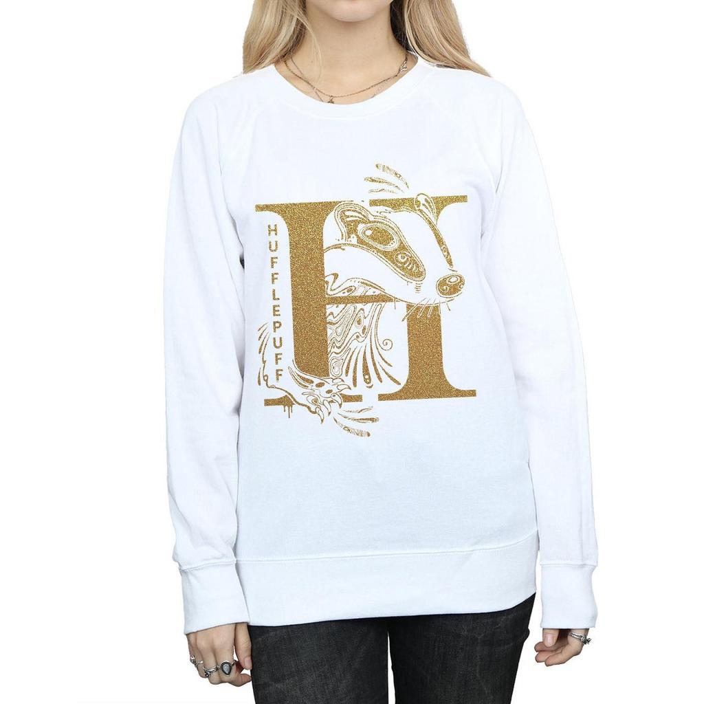Harry Potter Womens/Ladies Hufflepuff Glitter Sweatshirt