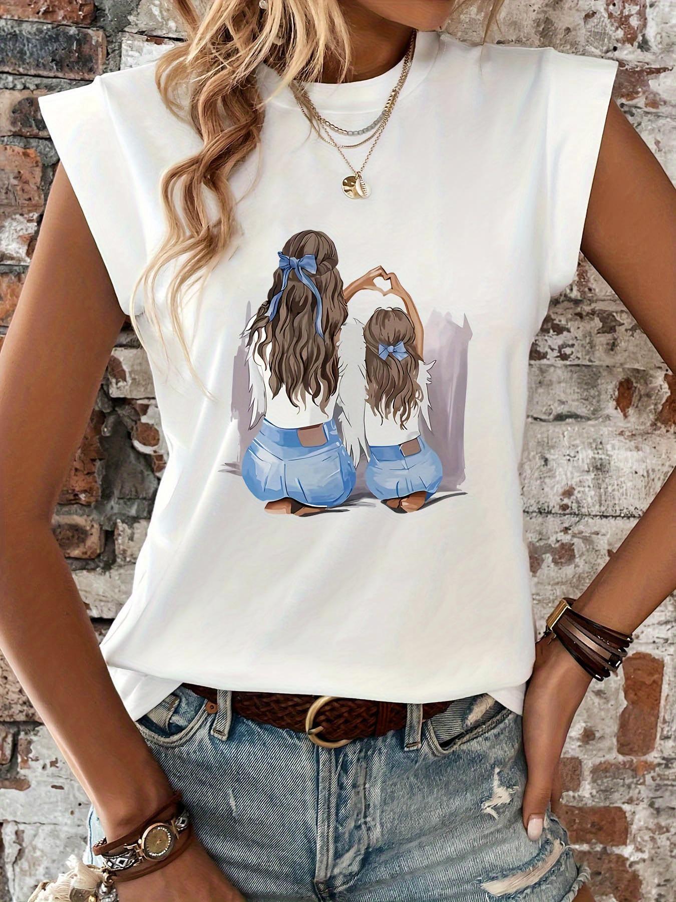 Mother Daughter Heart Graphic Tee XXL