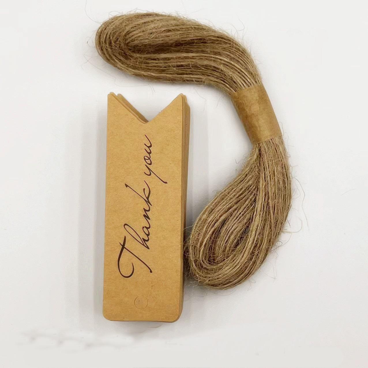 

100 шт. бумажных бирок с 20 метрами пеньковой веревки Спасибо бирки ручной работы этикетки для подарков упаковка украшение DIY крафт подвесные бирки карточки этикетка темные хаки