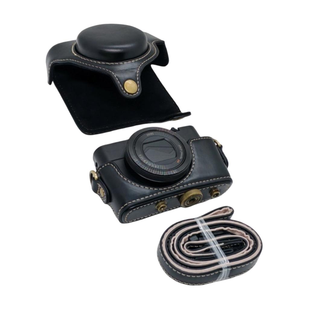 Retro Protective Camera Case Bag for RX100 Digital Camera PU Leather Organiser Box for Travel and Daily Use