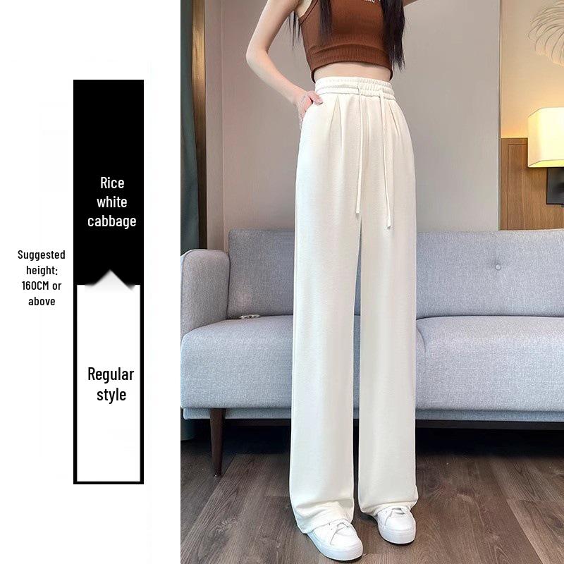 

Black-Gray Cupro 2026 Women s High Waist Straight Leg Floor-Length Summer Pants M, 48-53kg
