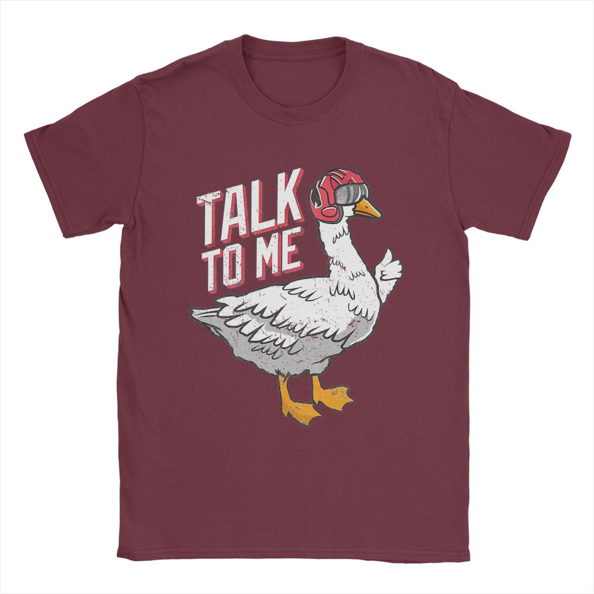 

Футболки Talk To Me Goose для мужчин, винтажная хлопковая футболка с круглым вырезом и коротким рукавом, футболки 4XL 5XL, одежда XXXXXL бордовый