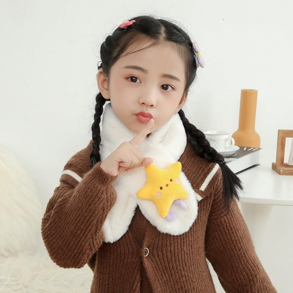 Thick Warm Children Winter Scarf Cartoon Star Shawl Scarves Fashion Cross Neck Scarf