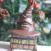Harry Potter Sorting Hat Ornament With Sound Effect Christmas Tree Decoration Cartoon Resin Hanging Decor Indoor Outdoor
