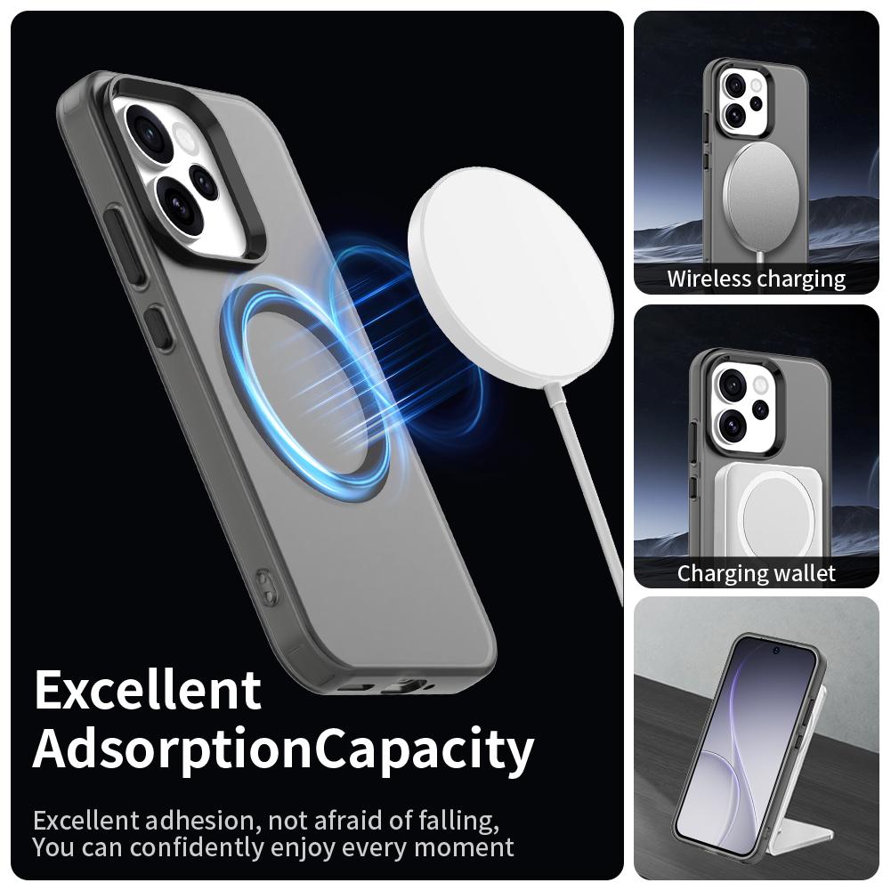 Frosted Clear Candy Color Magnetic Wireless Charging Case For OPPO Reno 15 Pro Max 14 13F12 12Pro Cover Transparent Back Shell