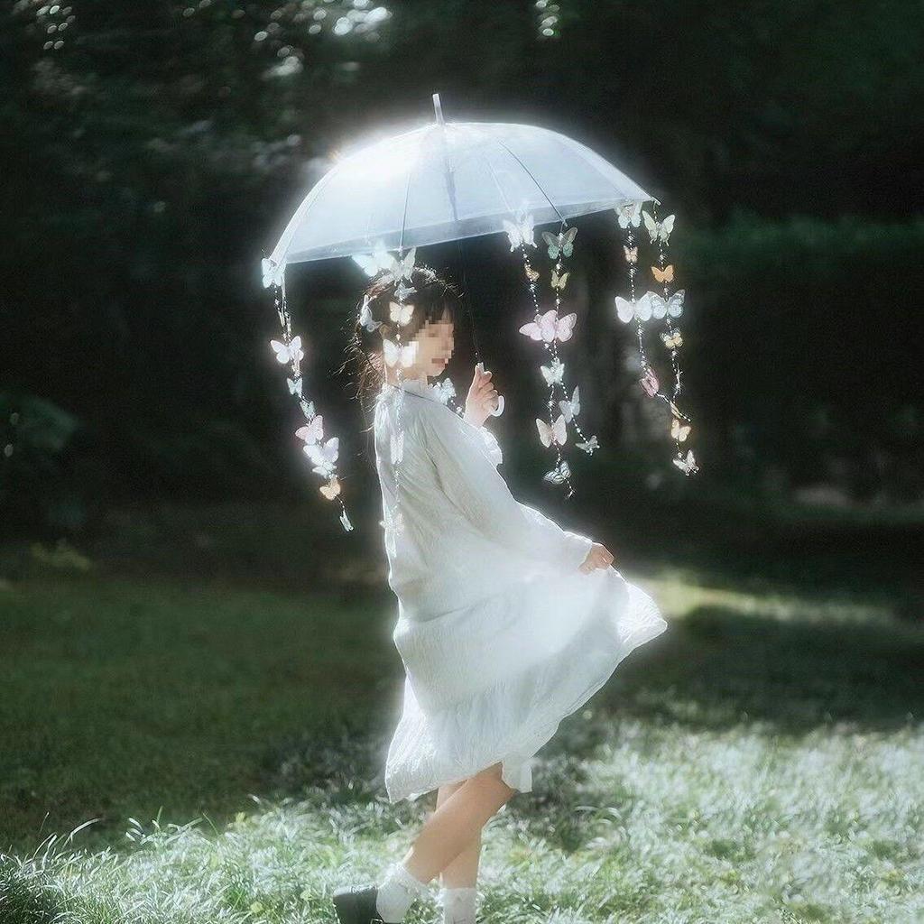 Çocuklar ve Yetişkinler İçin Orijinal Bahar Çiçekli Şemsiye - Hanfu Fotoğrafçılığı ve Podyumlar İçin İdeal.