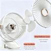 Portable Clip On Fan, 5 Speeds 360° Rotatable Mini Desk Fan with Night Light, USB Rechargeable Personal Fan for Home Office