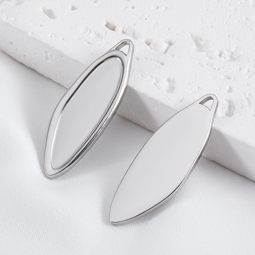 5 pièces Acier Inoxydable 18K Cadres Lune Ovale Bezels Vides Base Pendentif Cœur Géométrique Charme Boucle d'Oreille Fabrication de Bijoux