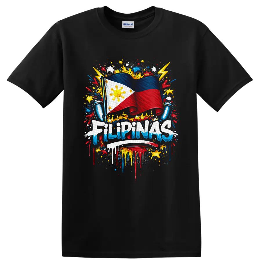 Filipinas Flag T Shirt Patriotic Graffiti Paint Splash Cultural Pride Art Tee