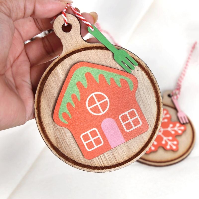Handcrafted Wooden Holiday Cookie Decorations Safe For Kids Pet Nontoxic Paint Efficient Christmas Ornament