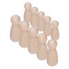 10Pcs Unfinished Wooden Peg Dolls Family Peg Dolls Bodies Kit for DIY Graffiti PaintingFemale Peg