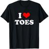 I Love Toes Red Heart Funny Foot Graphic T Shirts Men Women Cotton Humor Streetwear Tee Shirt Short Sleeve Unisex Loose Clothing