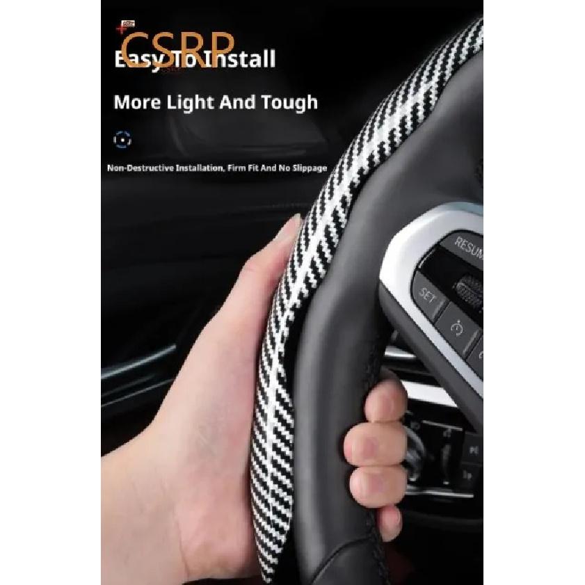 Suitable for Toyota Carbon Fiber Texture Steering Wheel Cover with Segmented Quick-Release Design, Durable, for Rav4, Hilux