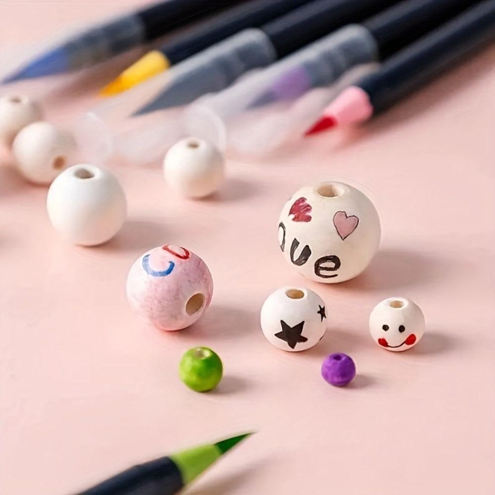300Pcs Craft Making Wooden Beads Stainable Natural Round Beads  DIY Jewelry Making, Bracelets