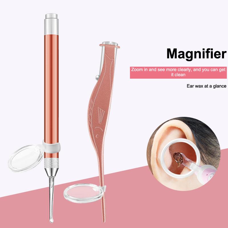 Baby Ohrreiniger Pinzette Weiche Ohrstäbchen LED Taschenlampe Ohrenschmalz Curette Picker Ohrreinigungswerkzeug Ohrenschmalz Ausgraben Entfernen Ohrstöpsel Set
