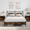 VidaXL Bed Frames Without Mattress Smoked Oak 140x190 Cm Engineered Wood 4106890