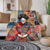"Japanese Geisha Kimono with Floral Patterns"Blanket Flannel Throw Blanket for Sofa, Bed, Travel, Camping, Office, Couch, Chair, And Bed Gif