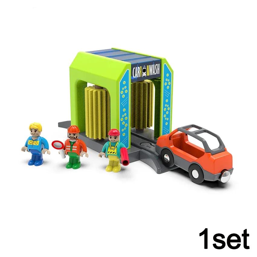 Non-Toxic Kids Battery Electric Train Toy Set Wooden Track Train Compatible With Wooden Track Railway Children'S Educational Toys Gifts