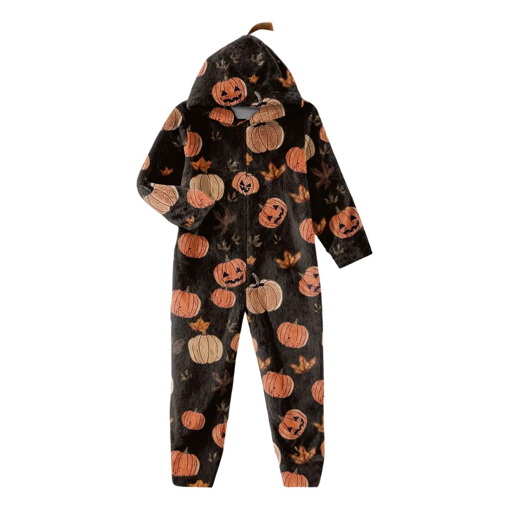 Women's Halloween Flannel Loungewear Jumpsuit
