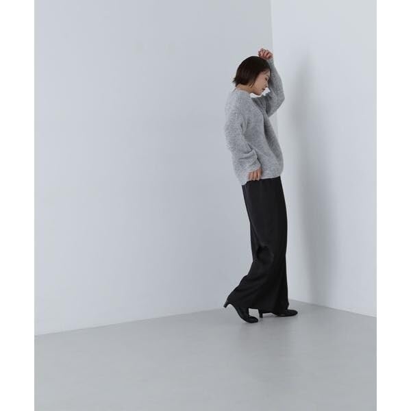 Natural Beauty Basic Satin Casual Women's Pants, Off-Beige