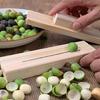 Wooden Seeds Peeler Chestnut Sheller Rolling Cutter with Non-Slip Sandpaper Base Stainless Steel Blade Efficient Safe Kitchen Tool for Fruit Nut
