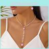 Geometric Flower Shape Jewelry Set With Pearl Pendant For Women Fashion Accessories