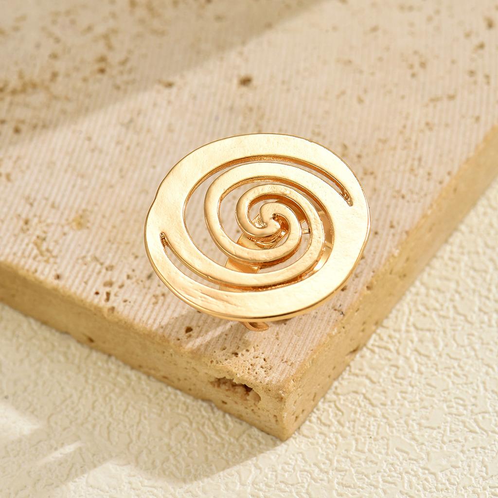 Europe, America, fashionable gold geometric spiral line ring women, light luxury niche opening adjustable index finger ring