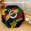 8 Rib Auto Folding Umbrella Fenerbahçe FC Print Custom Name Text Portable Rain Gear
