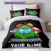 Among Us Custom Name Pattern Bedding,Quilt Set Quilt Cover Pillowcase Home Birthday Gift(1 * Duvet Cover + 2 * Pillowcase, Without Core)