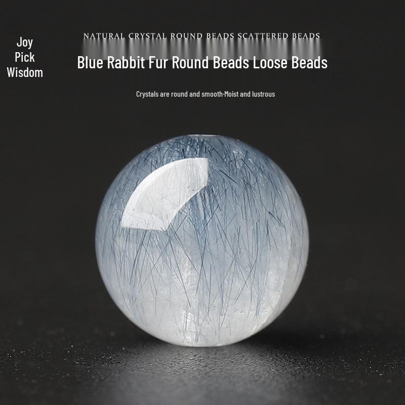 

Natural Blue Rabbit Hair Crystal Beads for DIY Bracelets & Necklaces 8mm Blue Rabbit Hair Crystal синий