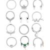 Edelstahl offener Nasenring-Set mit Zirkonia Ohrringen und Nasenpiercing Zubehör