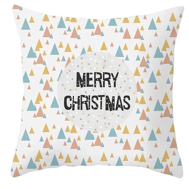 40/45/50/60cm Merry Christmas Santa Claus Printed Cushion Cover for Home Living Room Sofa Decoration Square Pillowcase