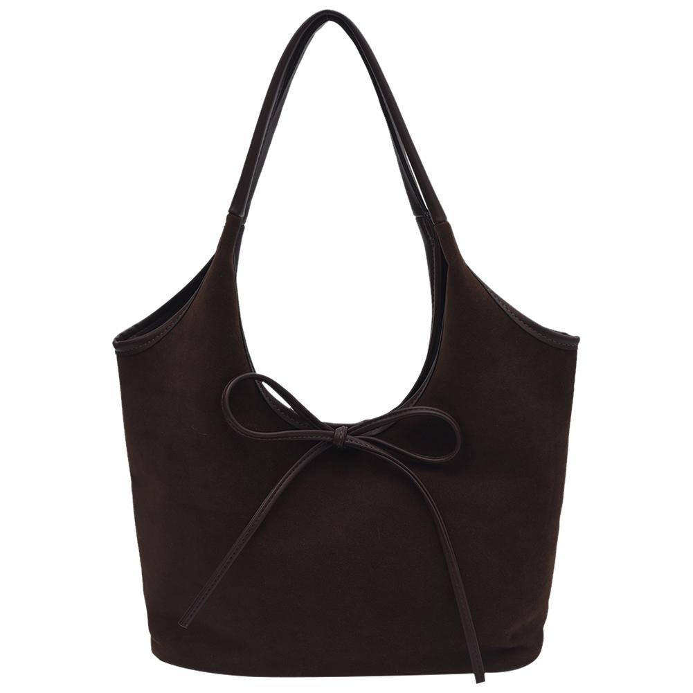 Women Suede Shoulder Bag Magnetic Closure Tote Bag with Interior Pocket Handbag Large for Commute Travel