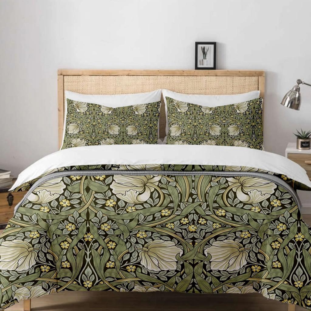 Porcelaine De Chine Mix William Morris Style Duvet Cover Set King Queen Double Full Twin Single Size Boys Bed Linen Set