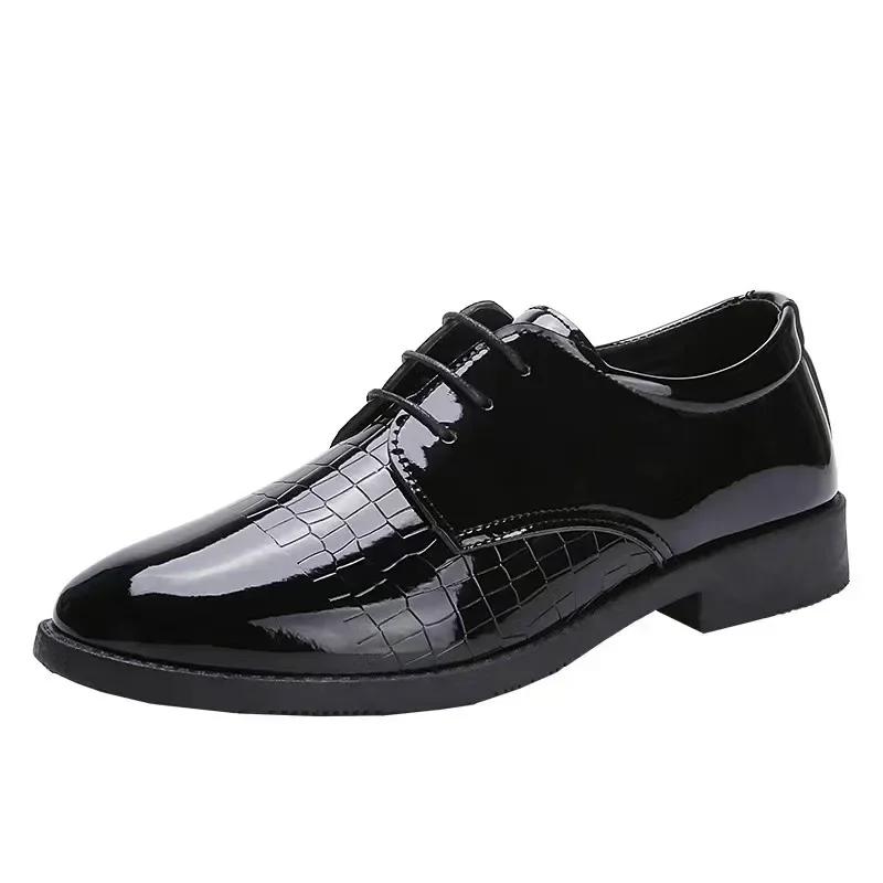 Fashion Men Leather Shoes Business Formal Fashion Leather Shoes Korean Style Casual Youth Versatile Men Leather Shoes