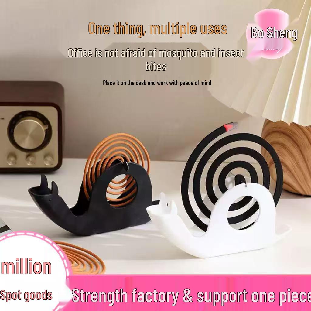

Snail Design Fireproof Mosquito Coil Holder - Anti-Scald Tray with Sandalwood Scent for Bedroom Use чёрный