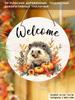 Garden decorations,autumn harvest festival decorations,wooden hanging decorative signs,"welcome" signs, hedgehog and pumpkin patterns,2D flat products