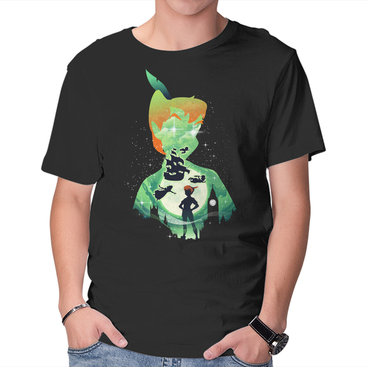 Unisex Crew Neck T-Shirt Peter Landscape Graphic Short Sleeve Casual Tee XS