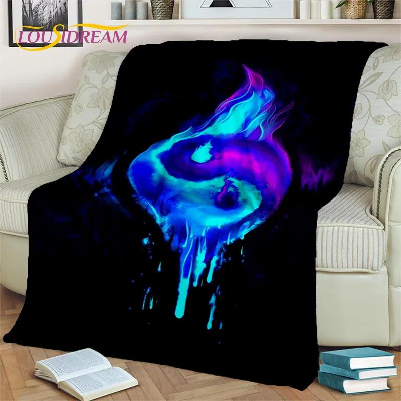 Chinese Bagua Yin Yang 3D Tai Chi  Blanket,Soft Throw Blanket for Home Bedroom Bed Sofa Picnic Travel Office Cover Blanket Kids