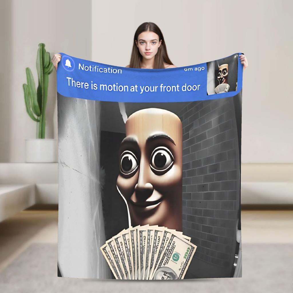 Stylish There is Motion at Your Front Door Neegy Funky Ehh Meme  Blankets Thin Coral Fleece Plush  Cozy Throw Blanket Machine