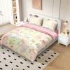 3Pcs Pink Dreamy Sweet Bow Printed Coreless Bedding Set Multi Size Bedroom Bedding Decoration Soft And Comfortable