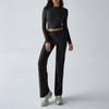 Autumn/winter Women's Y2K Casual Sports Style Slim Long Sleeve Top Lace-up Pants Suit