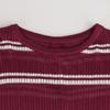 Shop   Women S Striped Back Button Slit Long Sleeve Knit Beige Siu Wkn260040
