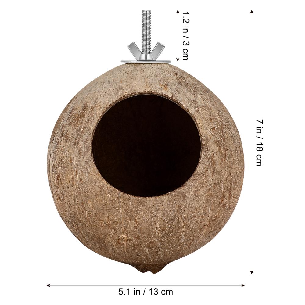 Papagei Kokosnussschale Nest Haustier Vogelnest Hamster Eichhörnchen Zuchtnest Kanarienvogel Lerchenhaus Hängendes Ornament Für Garten Hof Haustierbedarf